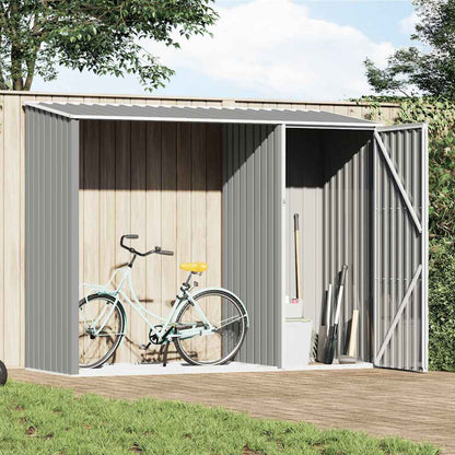Garden Firewood Shed 245X98X159 Cm Galvanised Steel