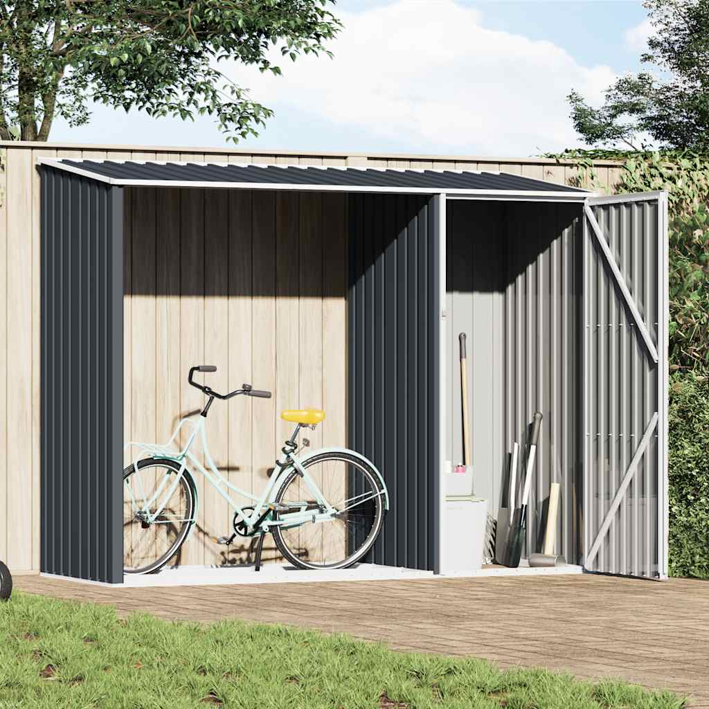 Garden Firewood Shed 245X98X159 Cm Galvanised Steel