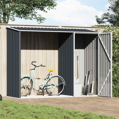Garden Firewood Shed 245X98X159 Cm Galvanised Steel