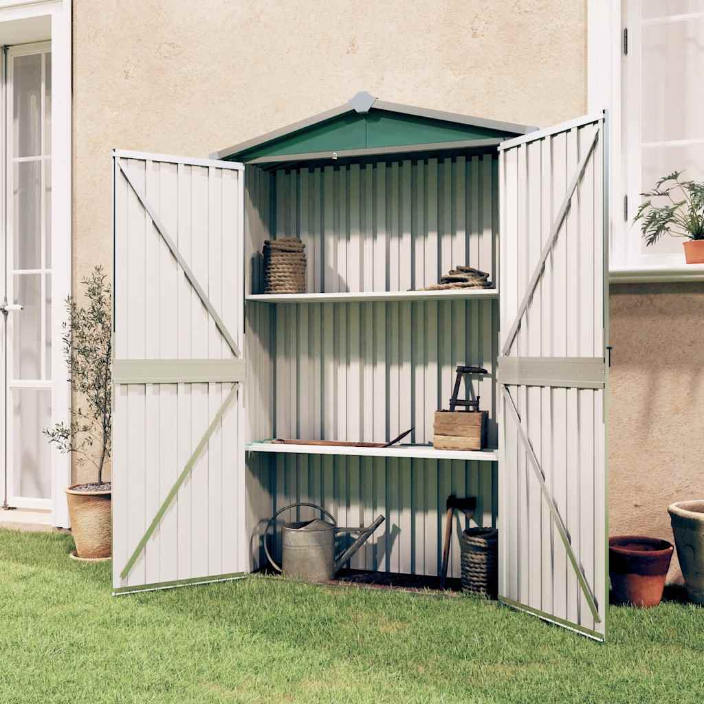 Garden Shed 116X45X175 Cm Galvanised Steel