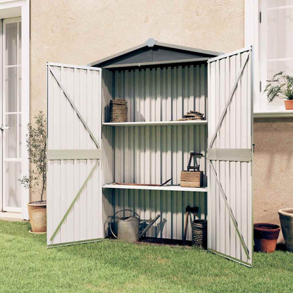 Garden Shed 116X45X175 Cm Galvanised Steel