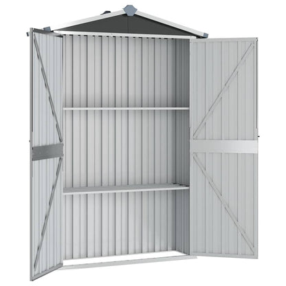 Garden Shed 116X45X175 Cm Galvanised Steel