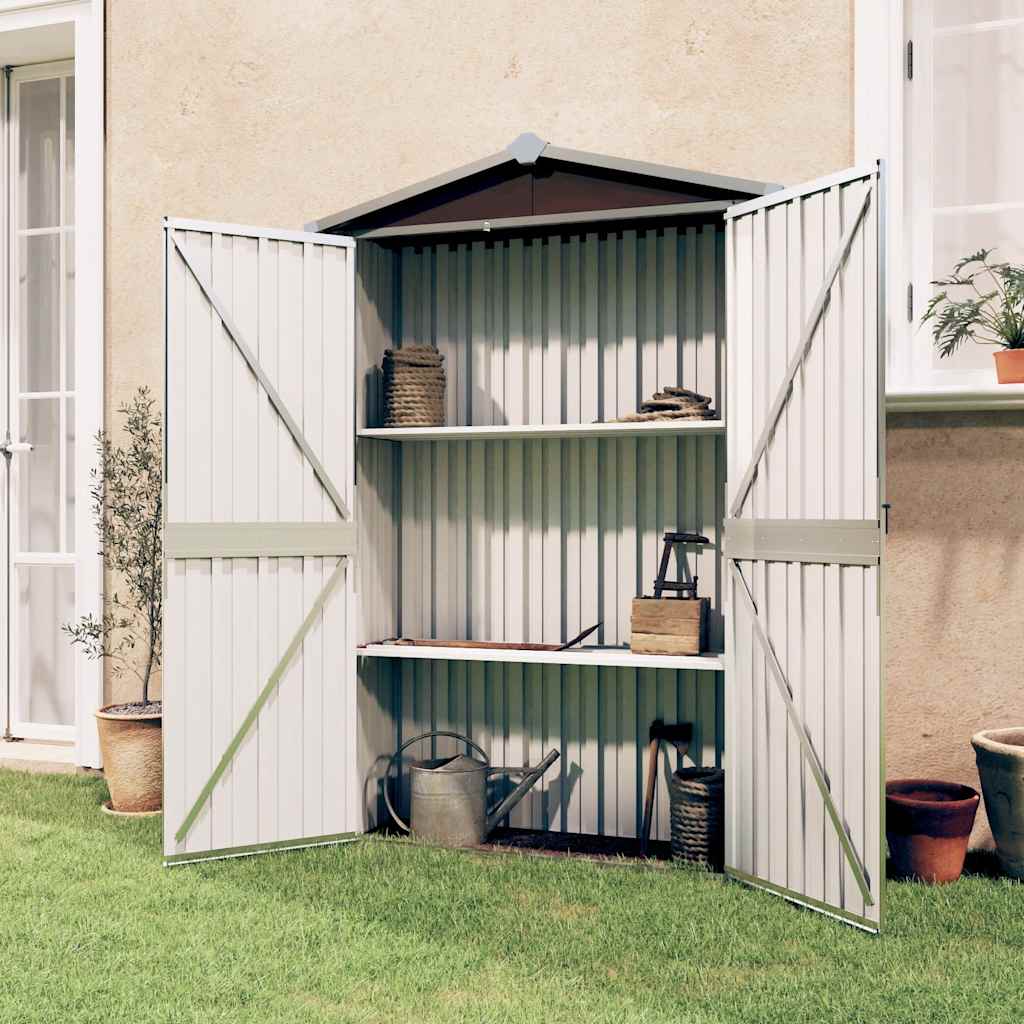 Garden Shed 116X45X175 Cm Galvanised Steel