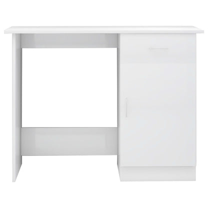 Desk High Gloss White 100x50x76 cm Engineered Wood