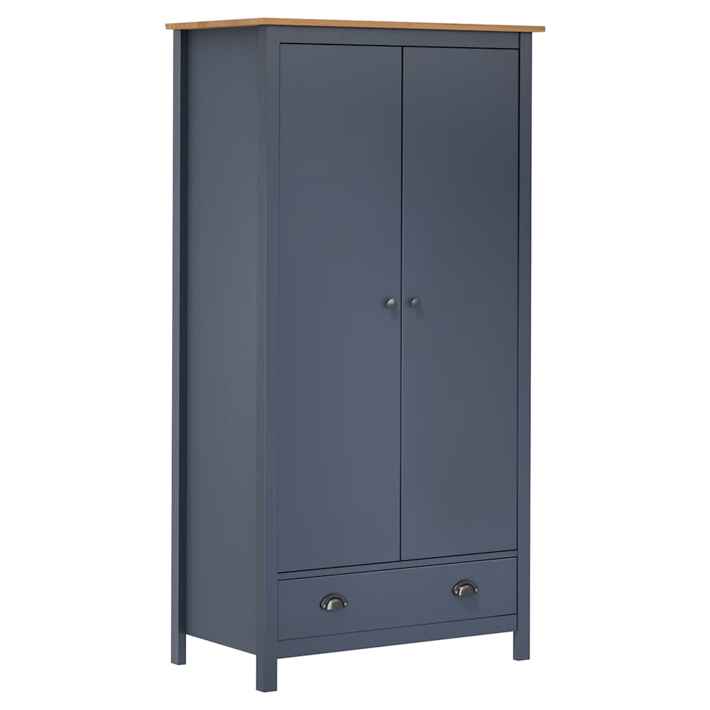 2-Door Wardrobe Hill 89X50X170 Cm Solid Pine Wood