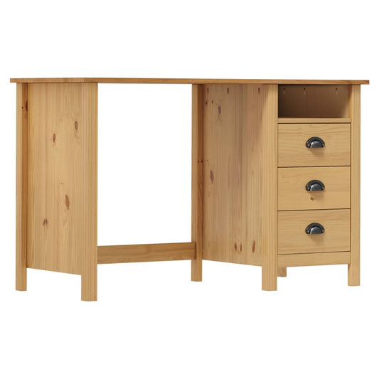 Escritorio Hill con 3 Cajones 120x50x74 cm Madera Maciza de Pino