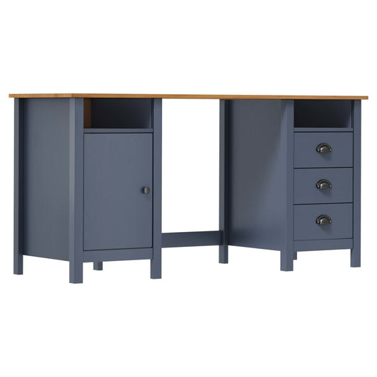 Escritorio Hill Gris 150x50x74 cm Madera Maciza Pino
