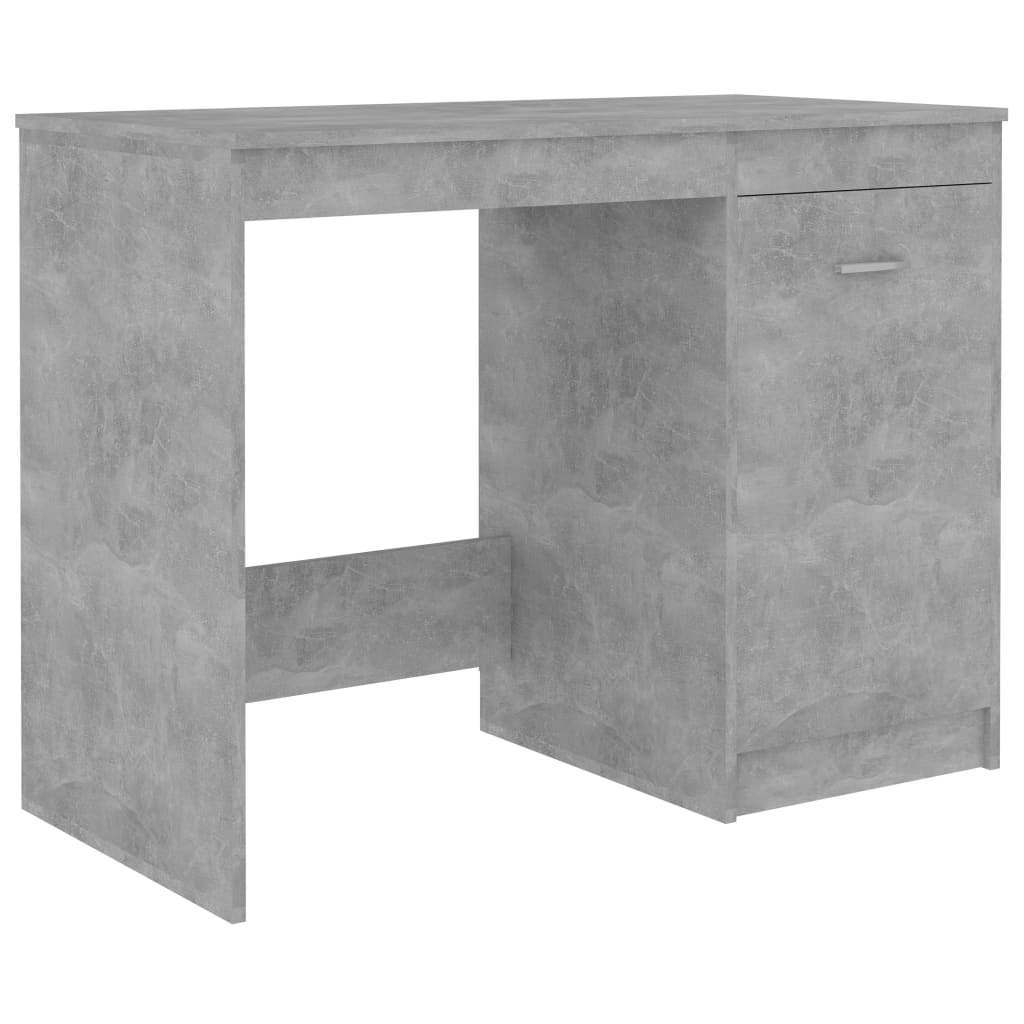 Bureau Béton Gris 100x50x76 cm Bois Contrecollé