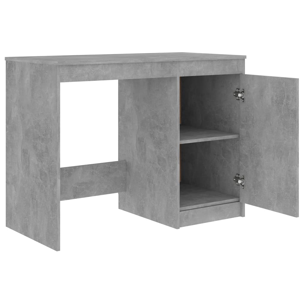 Bureau Béton Gris 100x50x76 cm Bois Contrecollé