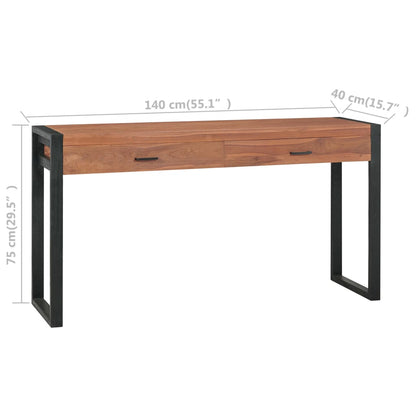 Bureau avec 2 tiroirs 140x40x75 cm Bois de teck