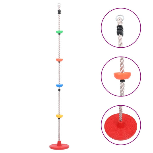 Balançoire à corde avec plateformes et disque 200 cm