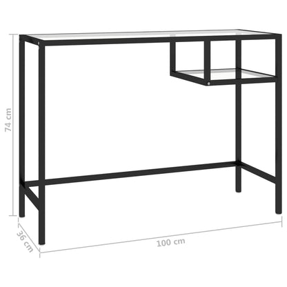 Computer Desk Transparent 100x36x74 cm Glass