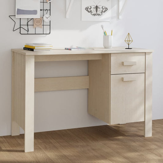 Escritorio HAMAR Marrón Miel 113x50x75 cm Madera Maciza Pino