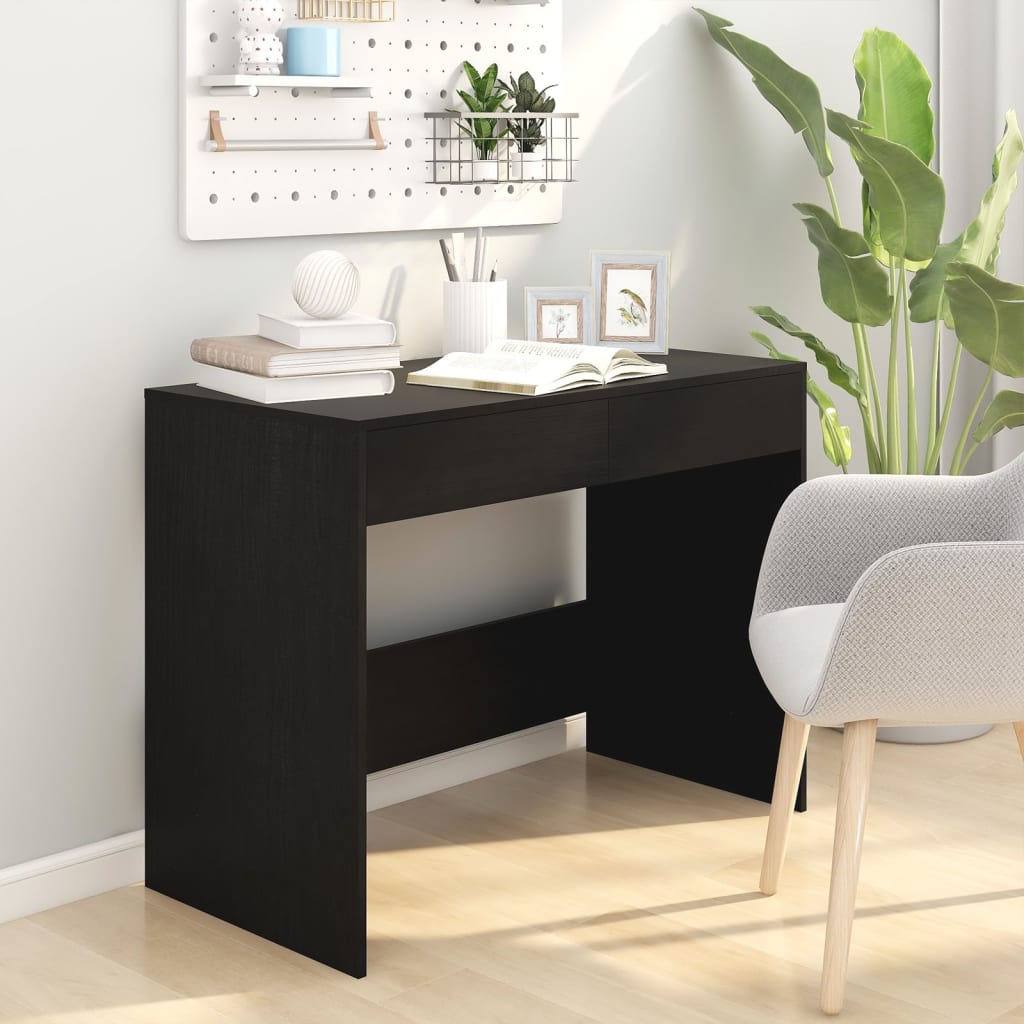 Bureau Noir 101x50x76,5 cm Bois composite