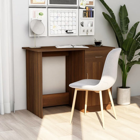 Bureau Chêne Brun 100x50x76 cm Bois Contrecollé