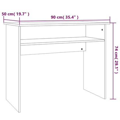 Desk Brown Oak 90x50x74 cm Engineered Wood