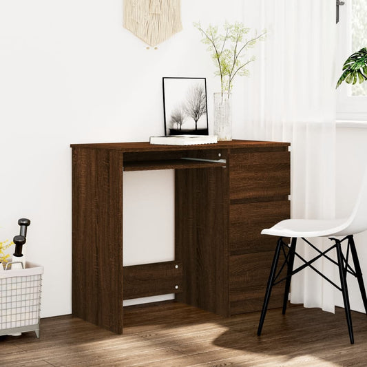 Escritorio Roble Marrón 90x45x76 cm Madera Sintética