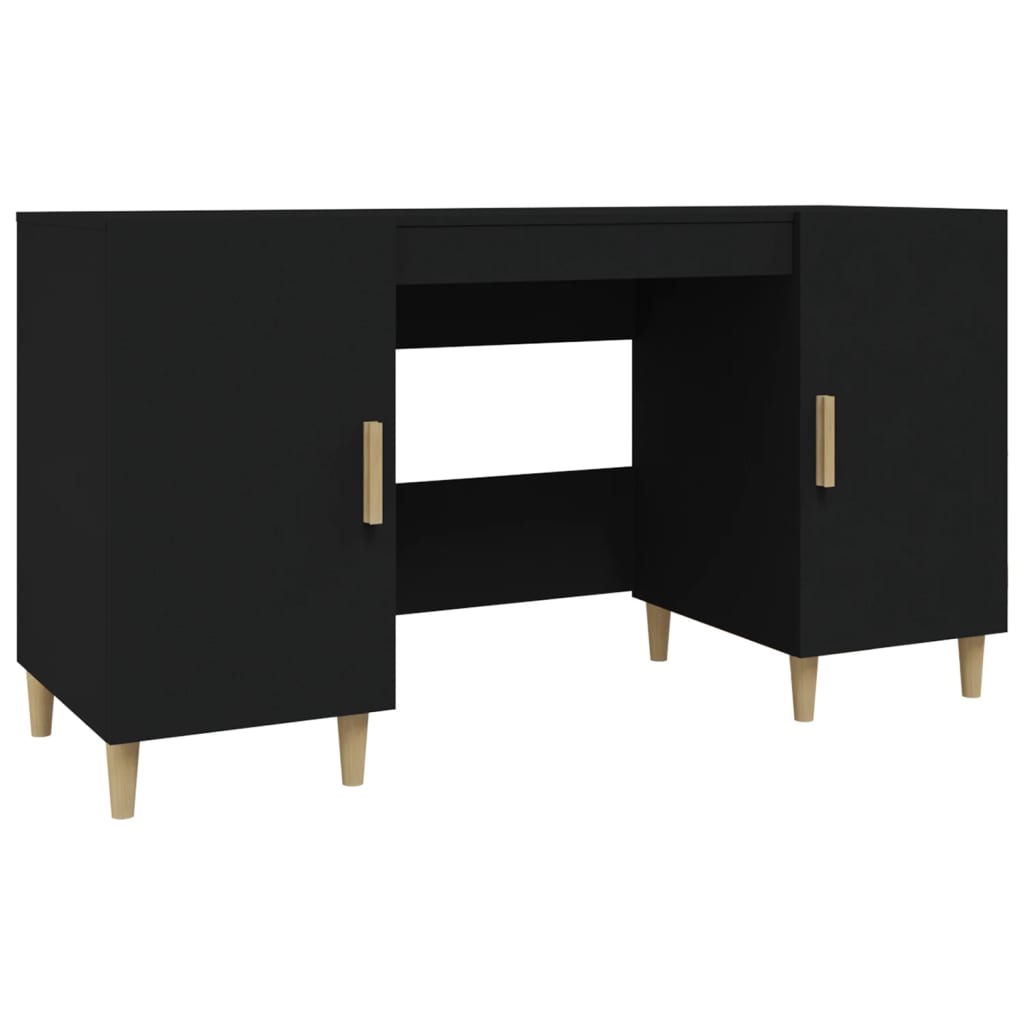 Desk Black 140x50x75 cm Engineered Wood