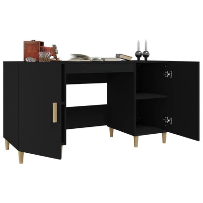 Desk Black 140x50x75 cm Engineered Wood
