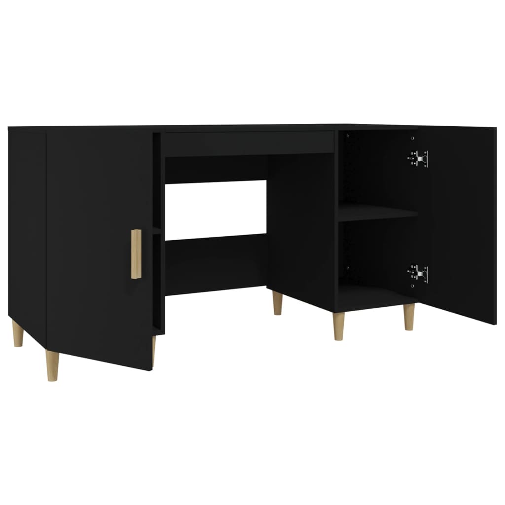 Desk Black 140x50x75 cm Engineered Wood