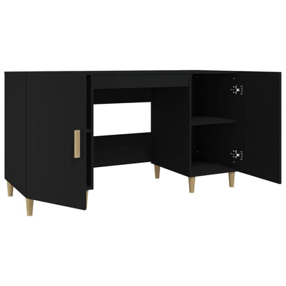 Desk Black 140x50x75 cm Engineered Wood
