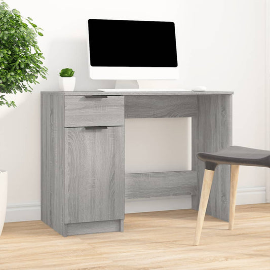 Escritorio Sonoma Gris 100x50x75 cm Madera Sintética
