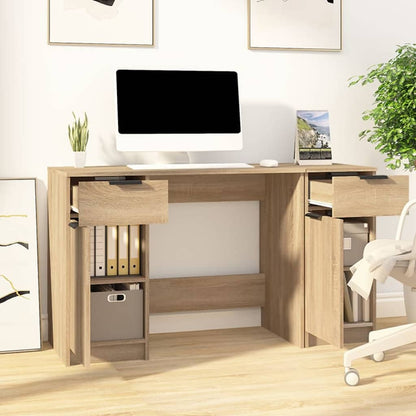 Bureau avec armoire latérale en bois d'ingénierie de chêne de Sonoma