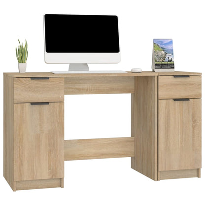 Bureau avec armoire latérale en bois d'ingénierie de chêne de Sonoma