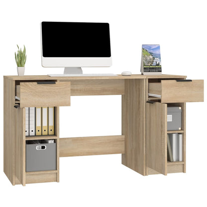 Bureau avec armoire latérale en bois d'ingénierie de chêne de Sonoma