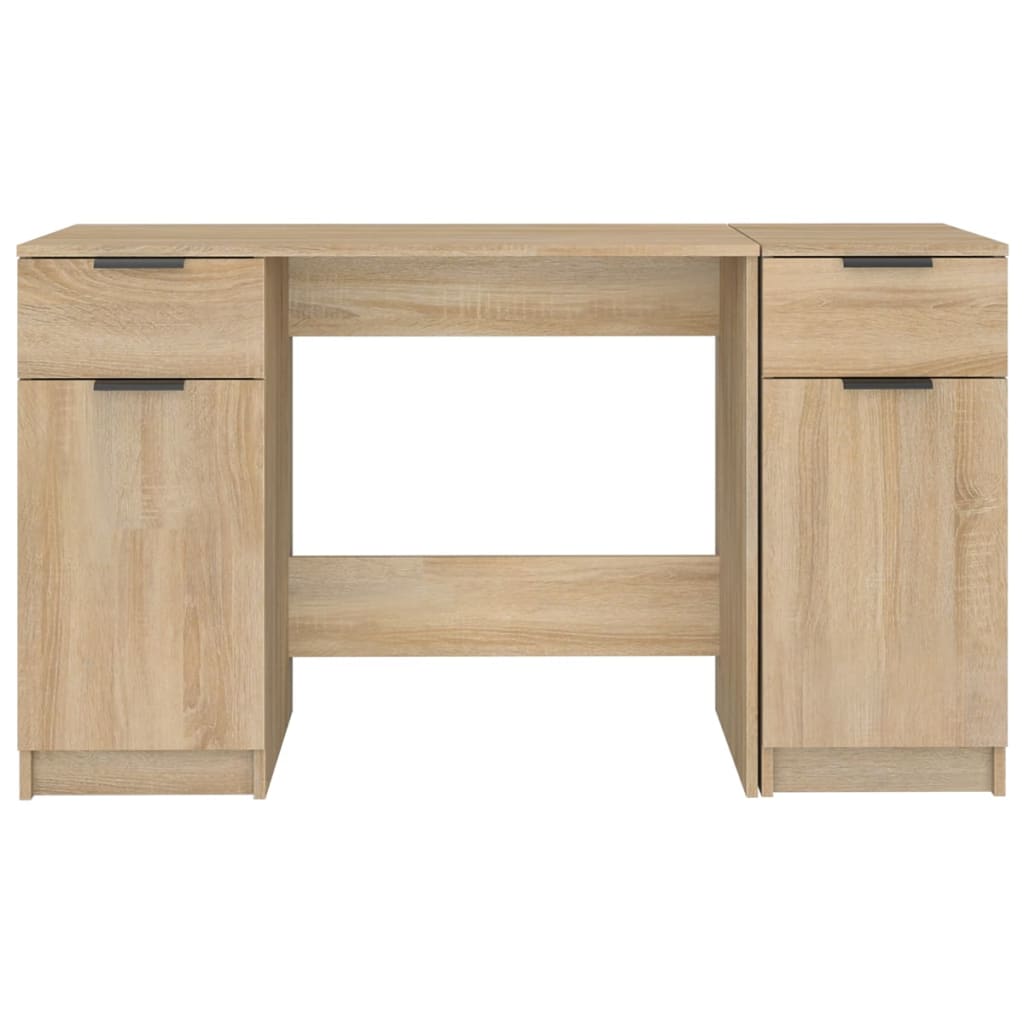 Bureau avec armoire latérale en bois d'ingénierie de chêne de Sonoma