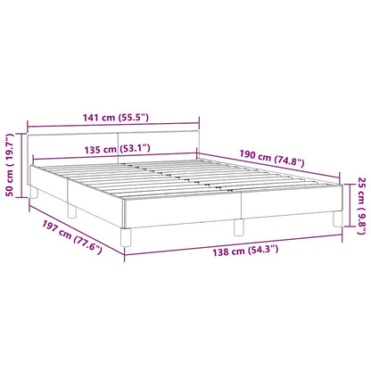 Bed Frame Without Mattress 135X190Cm Double Faux Leather
