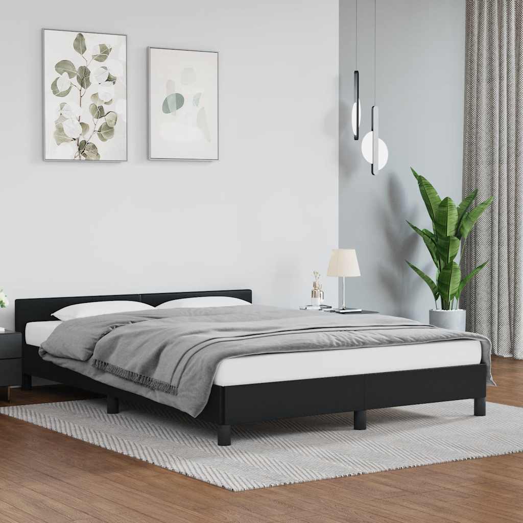 Bed Frame Without Mattress 135X190Cm Double Faux Leather
