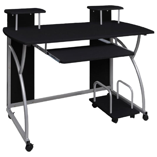 Bureau d'ordinateur Noir 110x52x88,5 cm Bois composite