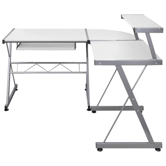 Bureau d'angle pour ordinateur Blanc 132x112x99 cm Bois composite
