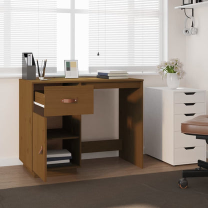 Desk Honey Brown 95x50x75 cm Solid Wood Pine