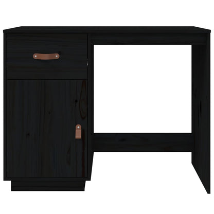 Desk Black 95x50x75 cm Solid Wood Pine