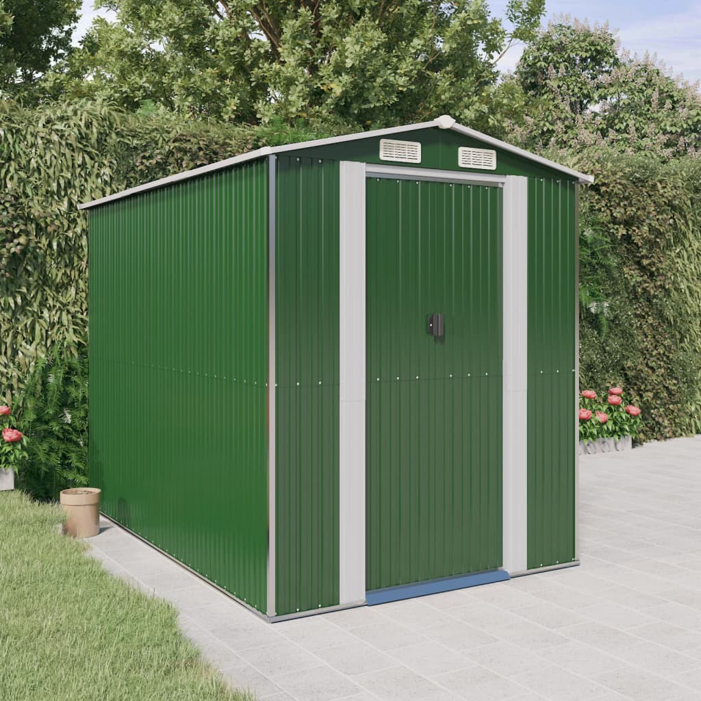 Garden Shed Green Galvanised Steel