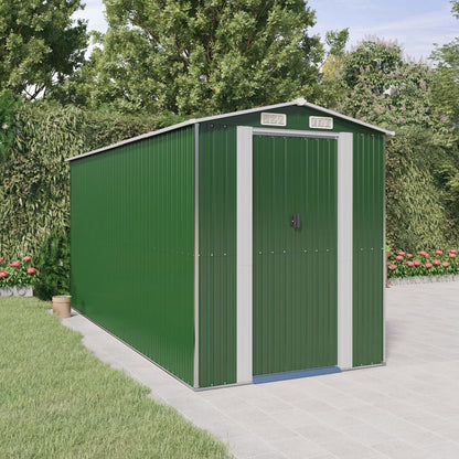 Garden Shed Green Galvanised Steel