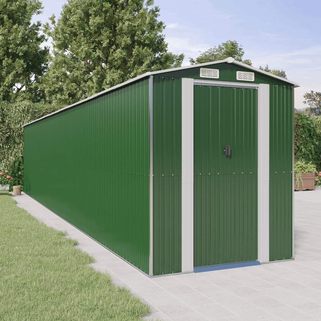 Garden Shed Green Galvanised Steel