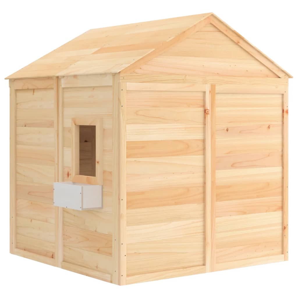 Playhouse With Lockable Door And Flower Pots Solid Wood Fir