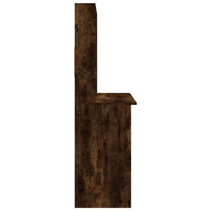 Escritorio con Estantes Roble Ahumado 102x45x148 cm Madera Sintética