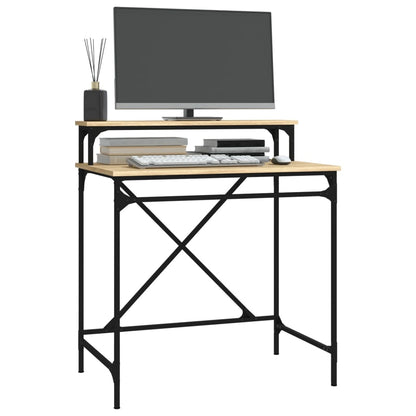 Desk Sonoma Oak 80x50x90 cm Engineered Wood and Iron