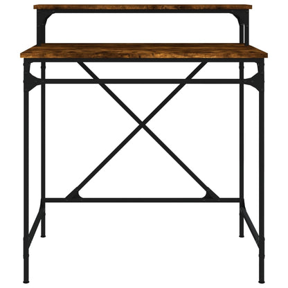 Desk Smoked Oak 80x50x90 cm Engineered Wood and Iron