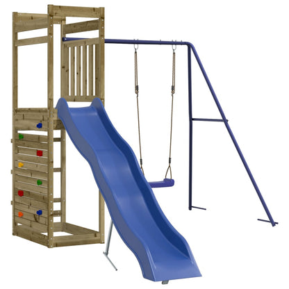 Parque infantil exterior de madera de pino impregnada