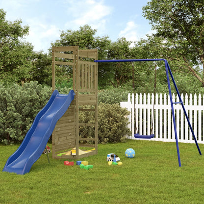 Parque infantil exterior de madera de pino impregnada