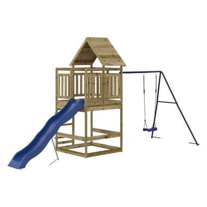 Parque infantil exterior de madera de pino impregnada