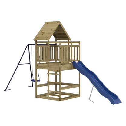 Parque infantil exterior de madera de pino impregnada