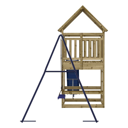 Parque infantil exterior de madera de pino impregnada