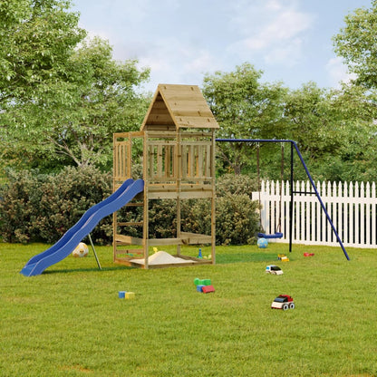 Parque infantil exterior de madera de pino impregnada