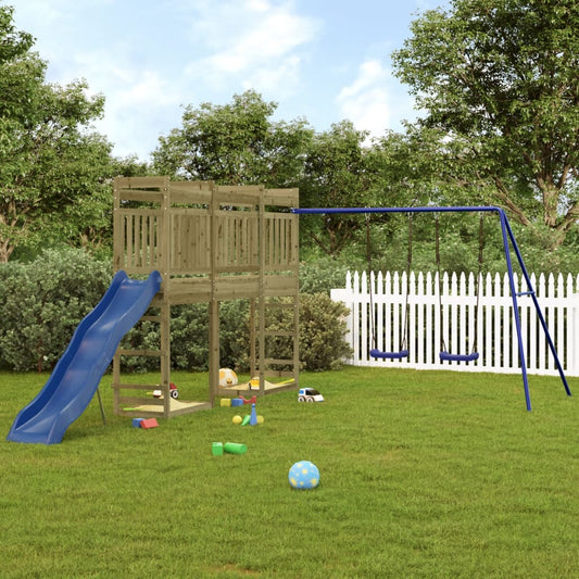 Aire de jeux extérieure en bois de pin imprégné